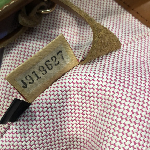 VINTAGE DOONEY BOURKE Hobo Brown Shoulder Strap Green Suede Bag with Pin Lock - Picture 15 of 17